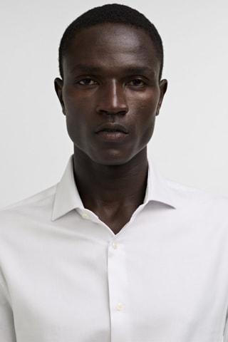 Chemise costume regular fit boutons de manchette - Blanc