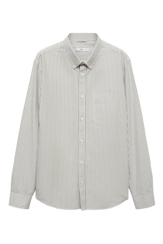 Chemise 100 % coton rayures bicolores - Kaki