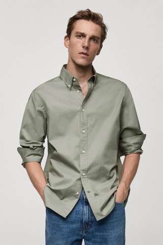 Chemise regular fit coton - Kaki