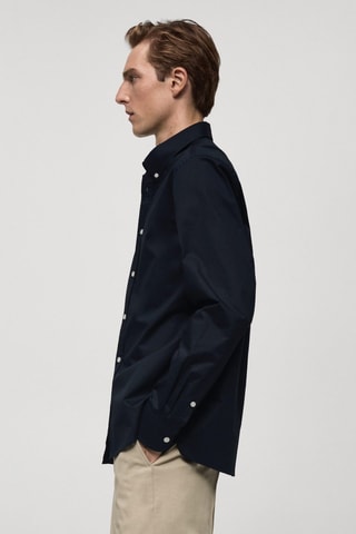Chemise regular fit coton - Bleu marine