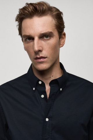 Chemise regular fit coton - Bleu marine