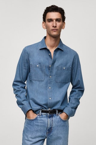 Surchemise en jean poches regular-fit - Bleu