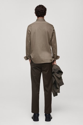 Chemise regular-fit infroissable - Marron