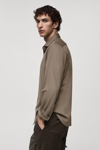 Chemise regular-fit infroissable - Marron