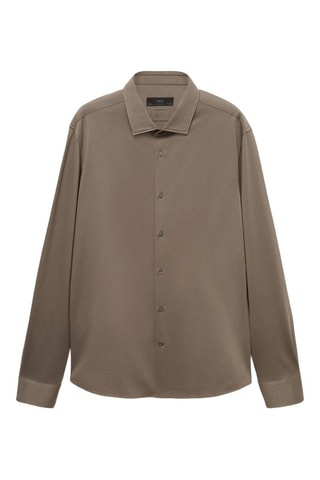 Chemise regular-fit infroissable - Marron