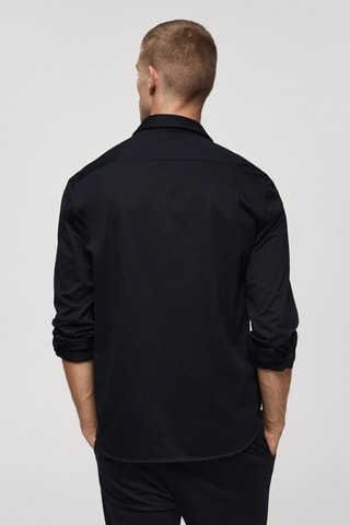 Chemise regular-fit infroissable - Bleu marine