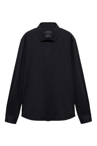 Chemise regular-fit infroissable - Bleu marine