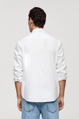 Chemise regular fit coton Oxford - Blanc
