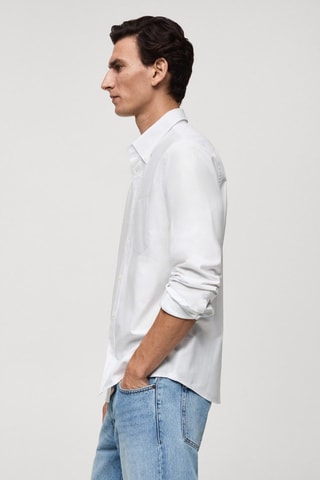 Chemise regular fit coton Oxford - Blanc