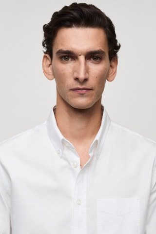 Chemise regular fit coton Oxford - Blanc