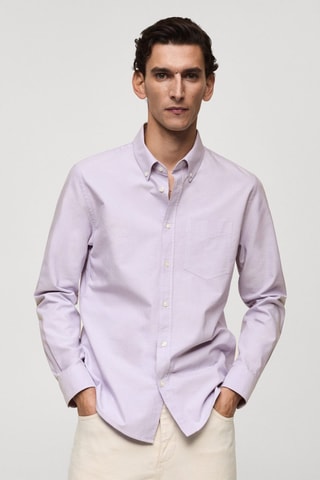 Chemise regular fit coton Oxford - Violet