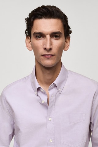 Chemise regular fit coton Oxford - Violet