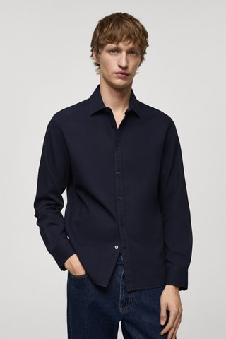 Chemise 100 % coton structure regular-fit - Bleu marine