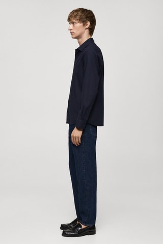 Chemise 100 % coton structure regular-fit - Bleu marine