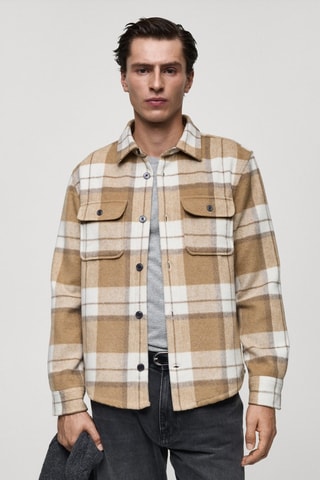Surchemise flanelle carreaux - Beige