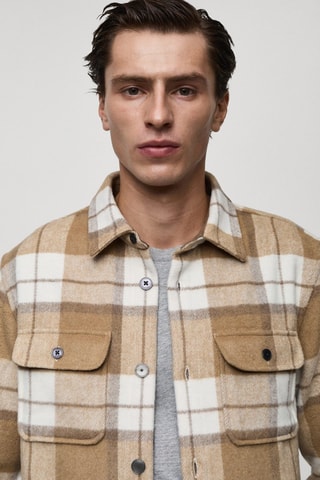 Surchemise flanelle carreaux - Beige