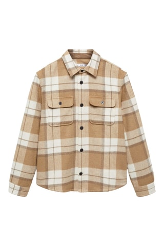 Surchemise flanelle carreaux - Beige