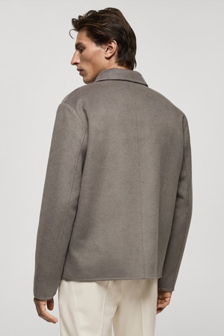 Surchemise laine faite main poches - Marron