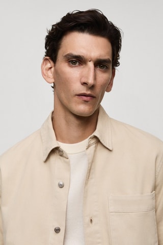 Surchemise jean poche - Beige