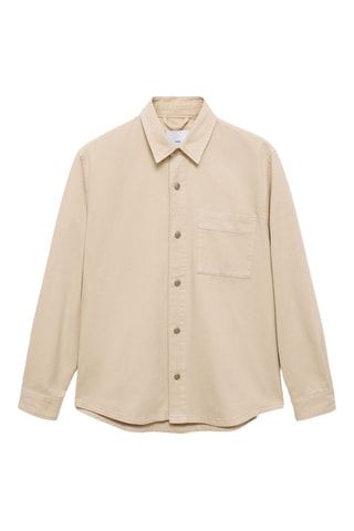 Surchemise jean poche - Beige