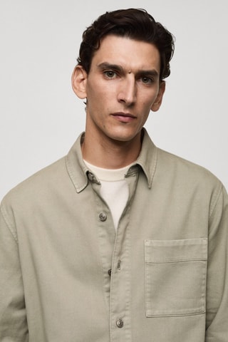 Surchemise jean poche - Vert