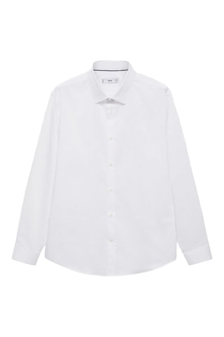 Chemise regular-fit coton stretch - Blanc