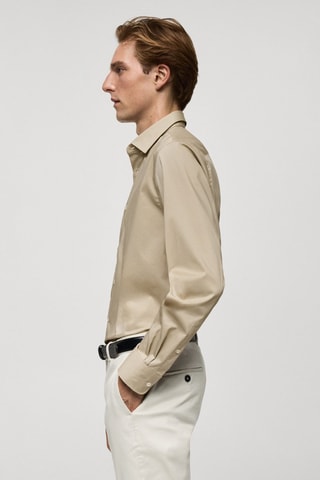 Chemise regular-fit coton stretch - Gris clair