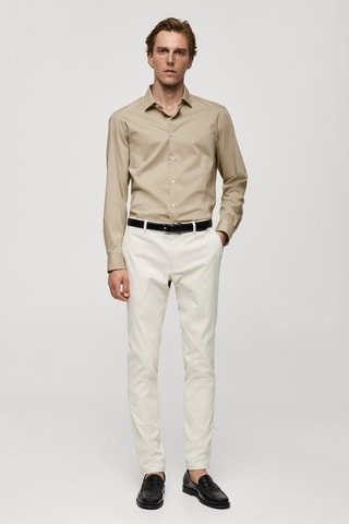 Chemise regular-fit coton stretch - Gris clair