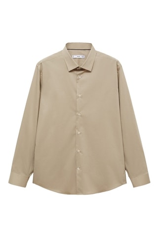 Chemise regular-fit coton stretch - Gris clair