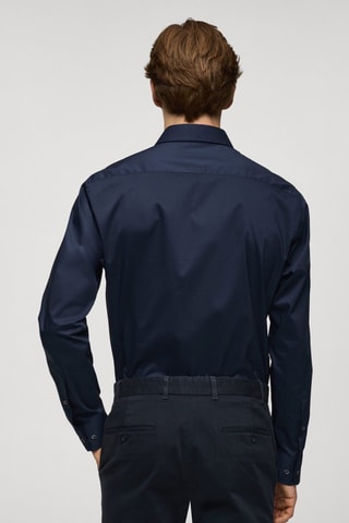 Chemise regular-fit coton stretch - Bleu marine