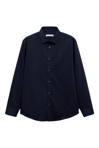 Chemise regular-fit coton stretch - Bleu marine