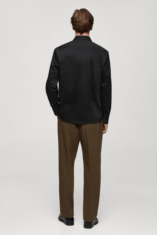 Chemise regular-fit coton stretch - Noir