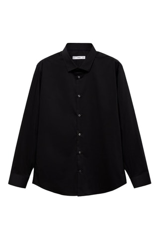 Chemise regular-fit coton stretch - Noir