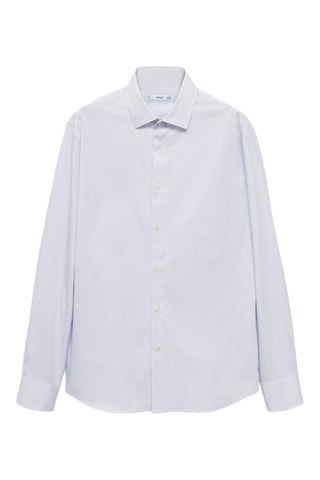 Chemise slim fit coton milleraies - Blanc