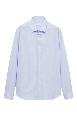 Chemise slim fit coton milleraies - Bleu clair