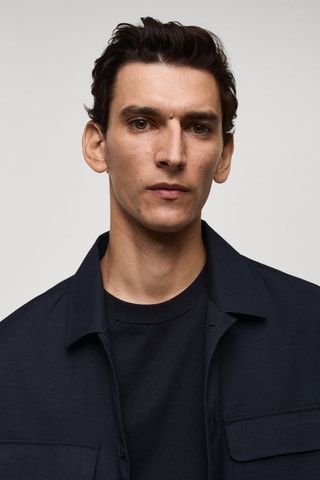 Surchemise slim-fit poches - Bleu marine