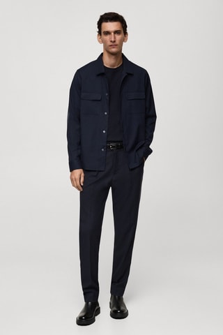 Surchemise slim-fit poches - Bleu marine