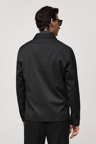 Surchemise slim-fit poches - Gris foncé chiné