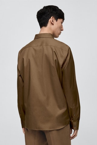 Chemise 100 % coton twill regular-fit - Marron