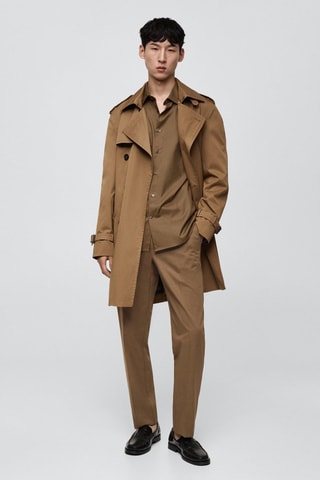 Chemise 100 % coton twill regular-fit - Marron