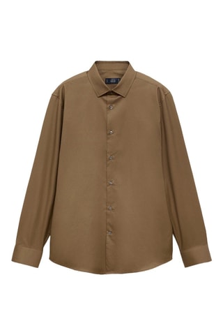 Chemise 100 % coton twill regular-fit - Marron