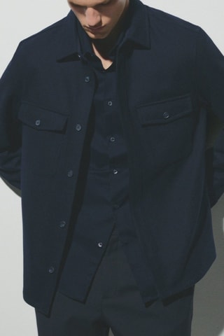 Chemise 100 % coton twill regular-fit - Bleu marine