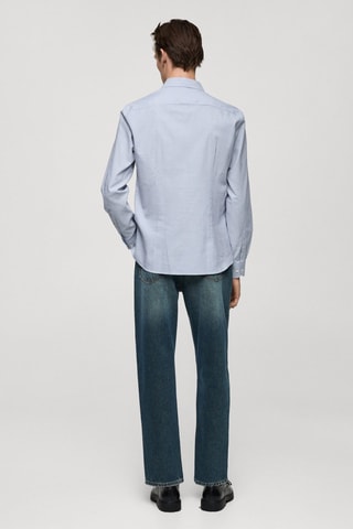 Chemise 100 % coton flanelle rayures bicolores - Bleu