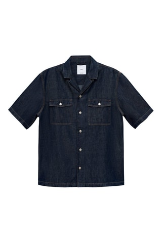 Chemise en jean coton lin - Bleu