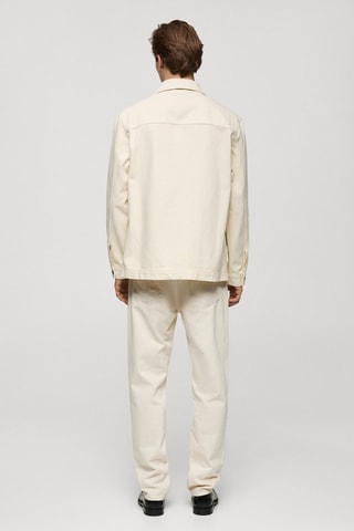 Surchemise en jean poches - Écru