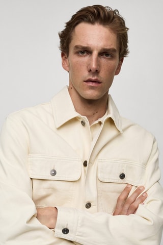 Surchemise en jean poches - Écru