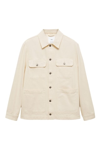Surchemise en jean poches - Écru