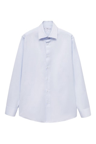 Chemise costume slim fit coton - Bleu clair