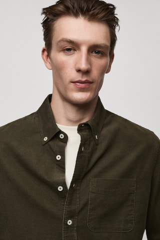 Chemise velours milleraies classic-fit - Kaki