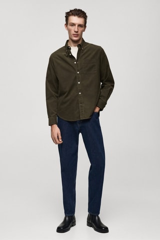 Chemise velours milleraies classic-fit - Kaki